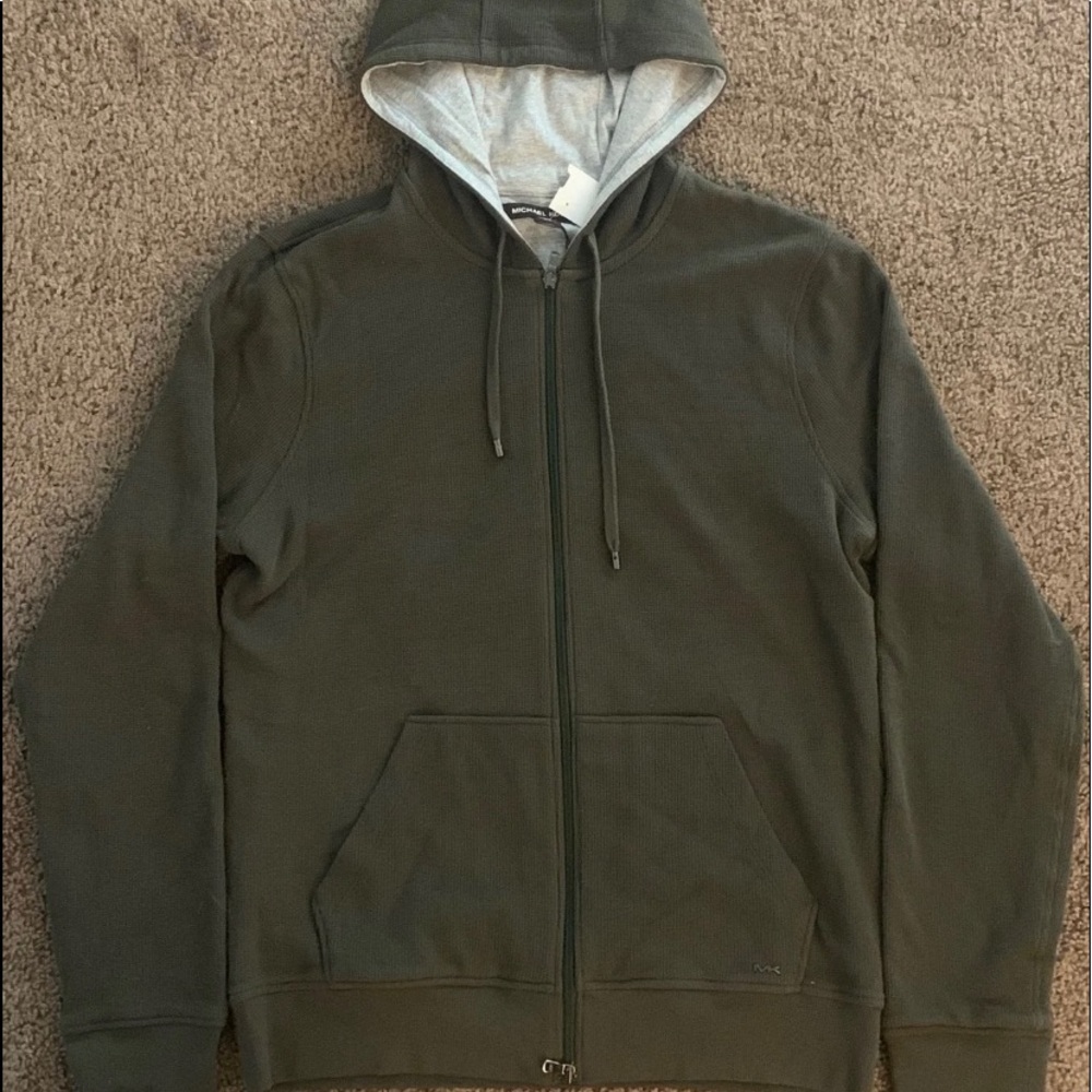 Michael Kors Army Green zip up hoodie